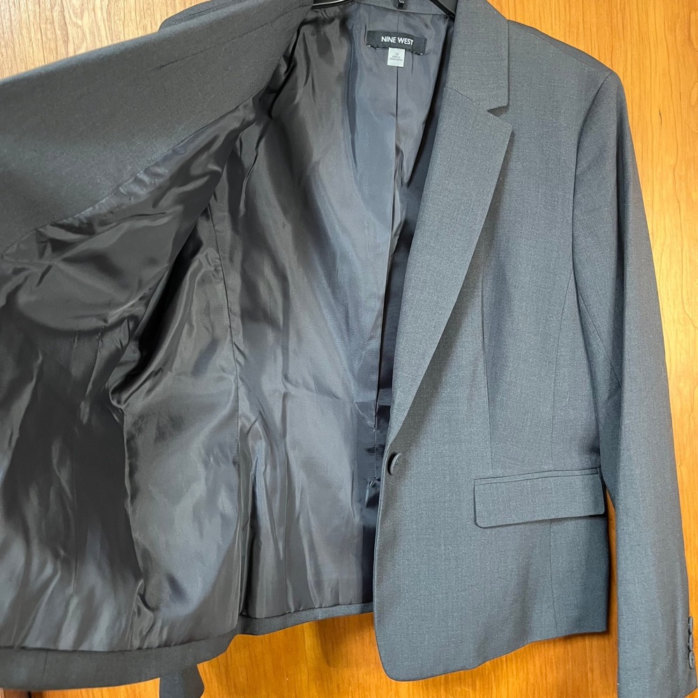 NWT Nine West Women's Gray Granite‎ Stretch Blazer Suit Jacket US 14 - Picture 5 of 16